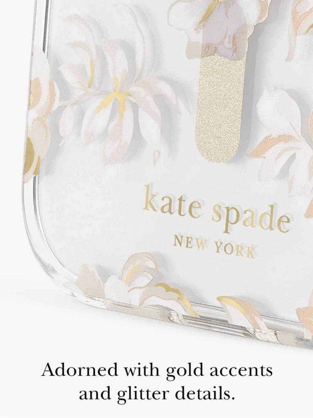 kate spade Floral Clear iPhone Case with Pink and Gold Accents